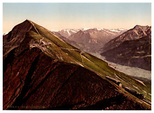 Switzerland, Berner Oberland, Brienzer Rothorn vintage albumen print, photochromi picture