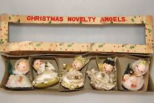 Lot Vintage Chenille Spun Cotton ANGEL Figurines Christmas Ornaments Japan picture