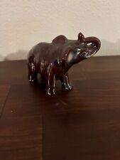 Vintage Brown Porcelain Elephant Figurine Mid Century picture