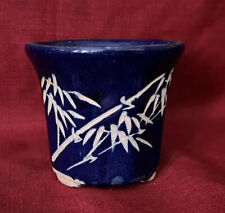 Chinese Blue And White Glazed Porcelain Vase Planter Bamboo Pattern picture