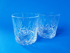 Glencairn Crystal Whiskey Rocks Glasses Etched Woodford Reserve Pair Of 2 picture