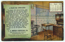 Allentown PA August 1911 Calendar C. A. Dorney Furniture Co. Advertising PC picture
