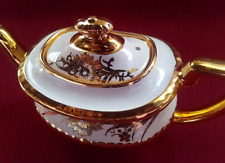 Vintage Heavy Gilded Georgian Gibsons England Teapot w/ Lid #N707 picture