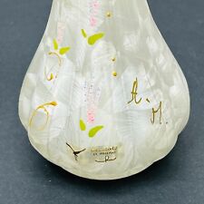 Rare Vintage Crystalline Italian Vase Hand Painted Floral Signed AF 6