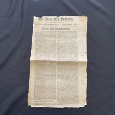 1817 Antique German Newspaper Reading Pennsylvania Der Readinger Postborhen picture