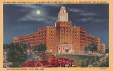 Vintage Hot Springs AR Arkansas Army Navy Hospital Moonlight Postcard Vtg Linen picture