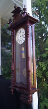 Antique 1880 German Lenzkirch Vienna Regulator Wall Clock - Weight Driven WORKS picture