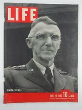 Life Magazine General Stilwell June 15, 1942 WW2 Vintage Advertising Wartime  picture