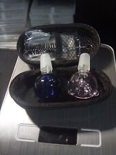 2pcs Glass Bowl For Water Pipe Blue And Pink In Zipper Pouch With Cleaning Brush picture