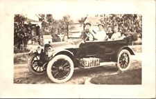 RPPC Postcard  Automobile Family Ready to Travel Lancaster Wisconsin       12345 picture