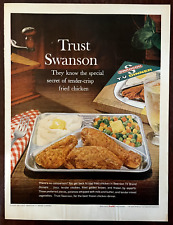 1961 SWANSON TV DINNER Vintage Print Ad Fried Chicken Juicy Tender Crisp picture