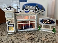 Department 56 Uptown Motors Ford  Snow Village 54941 Set of 3 picture