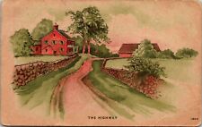 The Highway Antique Postcard with 1 Cent Benjamin Franklin Stamp & 1909 Postmark picture