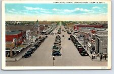 Postcard Texas Coleman Commercial Avenue cars Theatre First National Bank picture