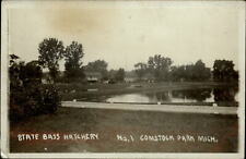 RPPC Grand Rapids MI State Bass Fish Hatchery Comstock Park 1910 real photo PC picture