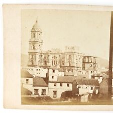 Malaga Cathedral Andalusia Stereoview c1870 Southern Spain Church Photo B1983 picture