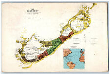 c1910's The Bermudas Map Hamilton Bermuda Yankee Store Bemuda Drug Co. Postcard picture