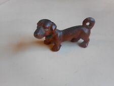 Vintage solid Cast Iron and painted Hubley Dachshund Paperweight picture