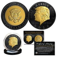 Donald Trump '20 Keep America Great BLACK RUTHENIUM & 24K GOLD Tribute Coin wCOA picture