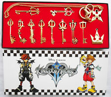 12pcs/Set Kingdom Hearts II KEY BLADE Necklace Pendant+Keyblade+Keychain Gold picture