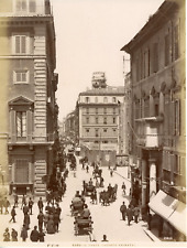 Alinari. Italy, Roma, Il Corso Vintage Albumen Print 20x Albumin Print picture