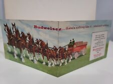 1955 Budweiser Promotional Folding Card City Hall Grille Waltham, MA Clydesdales picture