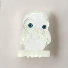 Crystal Glass Owl 2.75in Clear Transparent Faceted Shape Figurine Table Decor picture