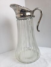 1930's Cut Glass Wine Decanter with Sliver-Tone Lid and Ice Insert #21936 #OSSH picture