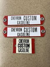 Lot Of (3) Chevron Supreme Gasoline Porcelain Fuel Pump Tags picture