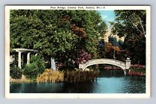 Sedalia MO-Missouri, Liberty Park Blue Bridge, Antique Vintage c1926 Postcard picture