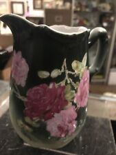 Vintage Antique Cabbage Rose Roses  Floral Flowers Pitcher Creamer Vase picture