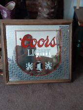 VINTAGE ADOLPH COORS CO. 1983 LIGHTED MIRROR WALL HANGING BEER SIGN picture