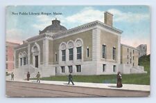 New Public Library Building Bangor Maine Postcard VTG ME Street View picture
