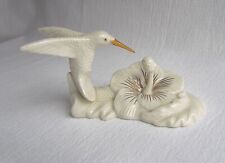 Lenox White w/Gold Porcelain Hummingbird & Hibiscus Flower Figurine Ring Holder picture