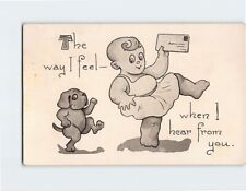 Postcard The way I feel when I hear from you with Baby Dog Mail Comic Art Print picture