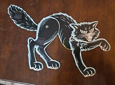 Vintage 1970's Beistle die cut, jointed Halloween Black Cat decoration, used picture