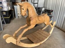 Vintage Hand Carved Wooden Rocking Horse picture