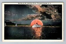 Thousand Islands NY Steamer Sunrise On The St. Lawrence Vintage Postcard picture