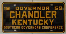 RARE 1959 KENTUCKY GOVERNOR CHANDLER SOUTHERN GOVERNORS CONFERENCE License Plate picture