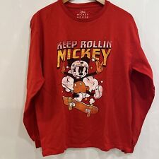 Disney Keep Rollin Mickey Long Sleeve Size Youth Large Disney Mickey Mouse ￼ picture