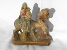 Vint. HOMCO “Flight into Egypt” Ceramic Mary, Joseph, Baby Jesus & Donkey Figure picture