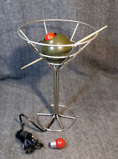 CLEAN VINTAGE 14.5 DAVID KRYS MARTINI POP ART COCKTAIL TABLE LAMP W/ EXTRA BULB picture