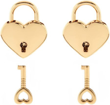 Warmtree Small Metal Heart Shaped Padlock Mini Lock with Key for Jewelry Box Sto picture