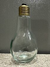 Vintage Recycled Glass Hand Made in Spain Light Bulb Copper Top Screws Off EUC picture