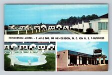 Henderson NC-North Carolina, Henderson Motel, Advertising Vintage Postcard picture