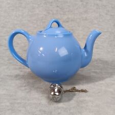 Vintage Lipton Tea 4 Cup Blue Teapot Made In USA 6