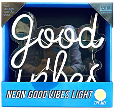 One Design Home A+J By Aida & Jade Good Vibes Neon Blue LED Light With USB Plug picture