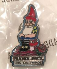 Trader Joe's 2015 Rose Parade Enamel pin w/Garden Gnome on Toadstool NIB picture