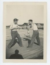 Vintage Photo Plattsburg AF Base CMTC Men Boxing Dukes Up Iron First NY 1939 picture
