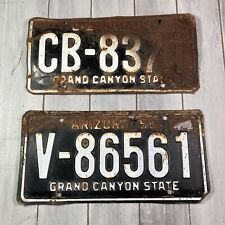 Vintage 1956 1959 Arizona License Plate Grand Canyon State Black w/ White Letter picture
